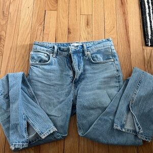 Zara bootleg split hem jeans